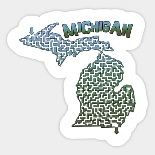 Michigan State Outline Maze & Labyrinth Sticker